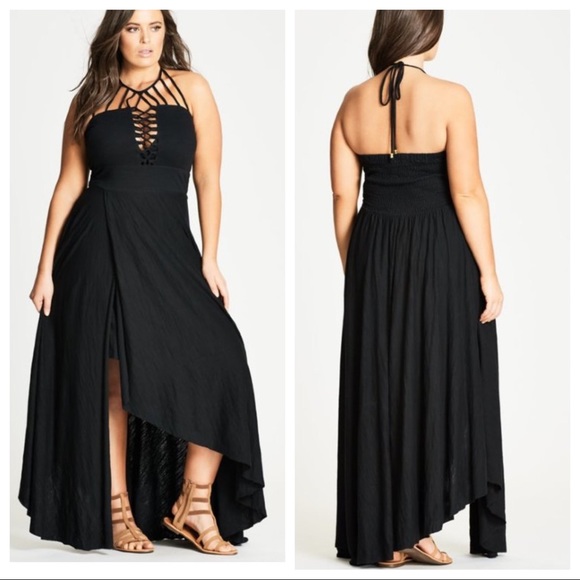 City Chic Dresses & Skirts - NWT! City Chic Plait Detail Maxi Dress - black